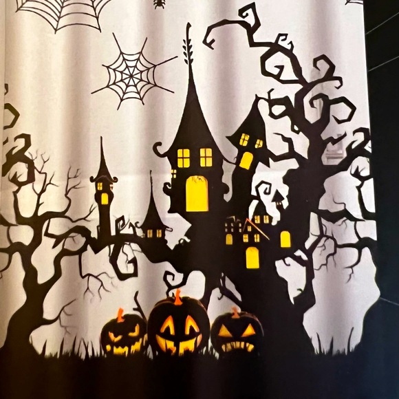 Halloween Haunted Treehouse House Peva Shower Curtain with Metal Grommets - Picture 1 of 11